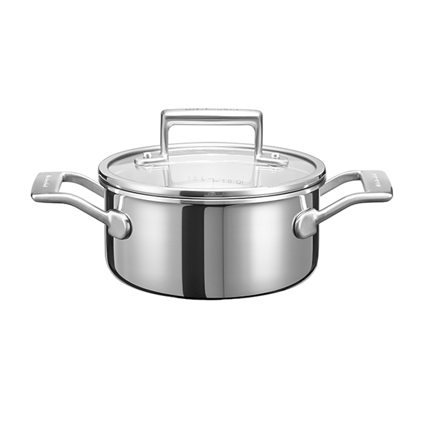 KITCHENAID STAINLESS STEEL CASSROLE WITH GLASS LID 16CM