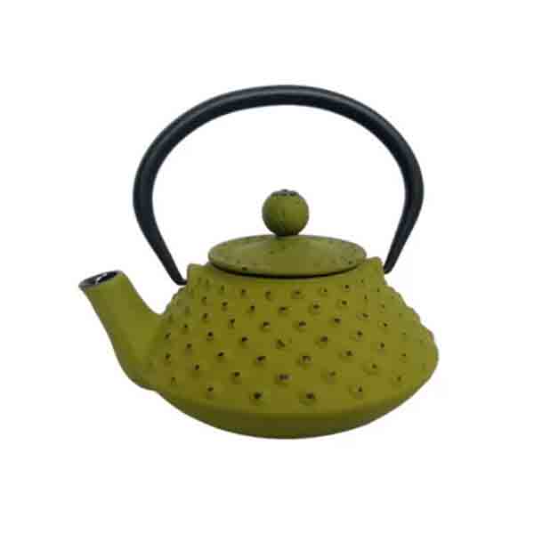 ROSSETO CAST IRON TEA POT OLIVE GREEN